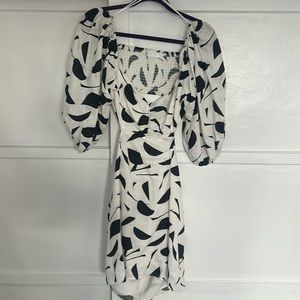 Black and white a line dress